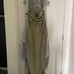 Revelry Strapless Sage Green Dress